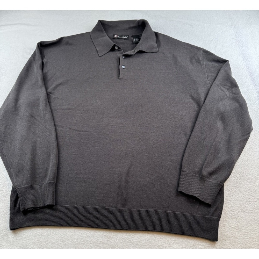 Daniel Bishop Silk Blend Polo Sweater Men's XL Long Sleeve